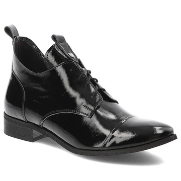 Czarne Botki Armodo Stylowe Skórzane Buty