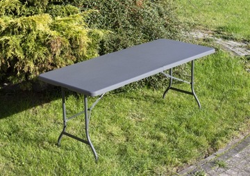 СКЛАДНОЙ СТОЛИК 180 см x 74 см БОЛЬШОЙ для кейтеринга СЕРЫЙ садовая столешница