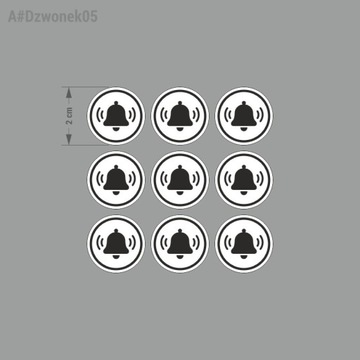 Naklejka - Dzwonek zestaw 4x4 cm lub 2x2 cm #A#Dzwonek05