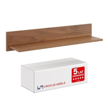 PÓŁKA NA ŚCIANĘ WISZĄCA DO SALONU PROSTA ORZECH
