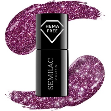 SEMILAC 463 Royal Grand Prix Lakier Hybrydowy 7ml Fioletowy Efekt Flash