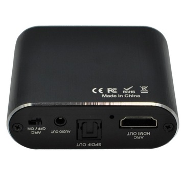 EKSTRAKTOR HDMI DO HDMI + AUDIO TOSLINK MINI JACK ARC ADAPTER KONWERTER