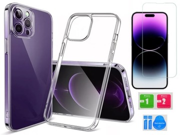 ETUI CLEAR CASE 2mm do IPHONE 14 PRO Max +SZKŁO