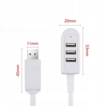 ХАБ 3x USB 120 см КОРОТКИЙ РАЗДЕЛИТЕЛЬ ПОРТОВ