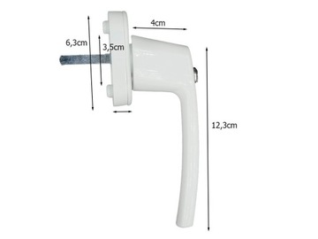 Оконная ручка с замком, БЕЛАЯ