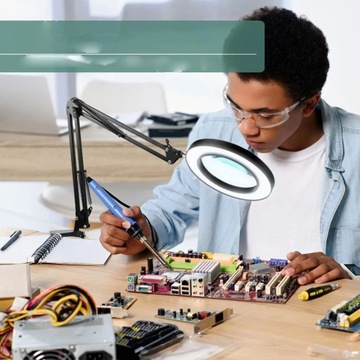 LAMPA KOSMETYCZNA DERMATOLOGICZNA LUPA DO BLATU POWIĘKSZAJĄCA KREŚLARSKA 3x