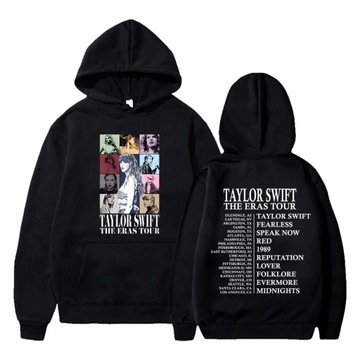Taylor Swift czarna bluza z kapturem The Eras Tour