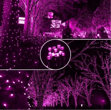 LAMPKI CHOINKOWE MOCNE 200 LED RÓŻOWY PROGRAMATOR