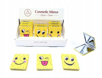 ЖЕЛТОЕ КОСМЕТИЧЕСКОЕ ЗЕРКАЛО С РАЗНЫМИ ЭМОЦИЯМИ УЛЫБКИ