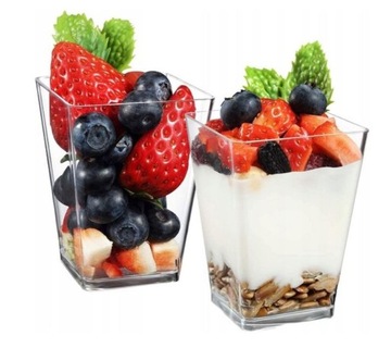 Десертные стаканчики, контейнеры 120мл, 10 шт, прозрачные пирамидки для десертов