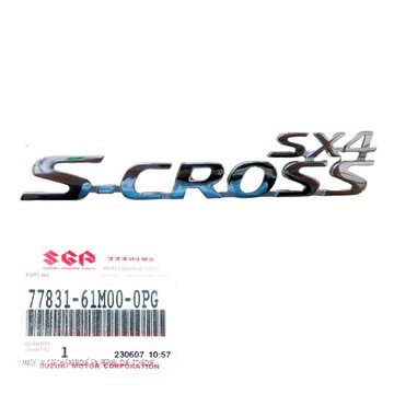 SUZUKI SX4 ZNAK ZNAKY S-CROSS 77831-61M000PG