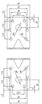 УГОЛ KPL6 СТОЛЯРНЫЙ СОЕДИНИТЕЛЬНЫЙ 60х60х45х2 10 ШТ.