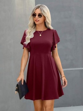 SHEIN SUKIENKA PROSTA BURGUND R.S F069063