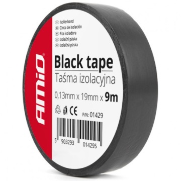 CZARNA TAŚMA IZOLACYJNA 19MM 9M MOCNA IZOLACJA SZKOT PCV PVC DO PRZEWODÓW