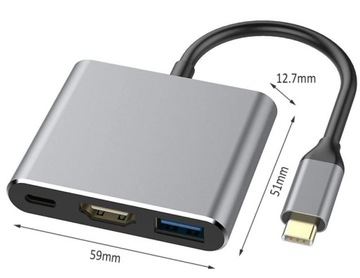Переходник USB-C на HDMI/USB 3.0/USB-C 4K для iPad ELECMOGA