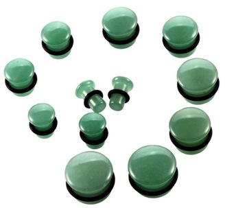 Пробка туннельная Нефритовый зеленый камень уплотнительное кольцо 10 мм