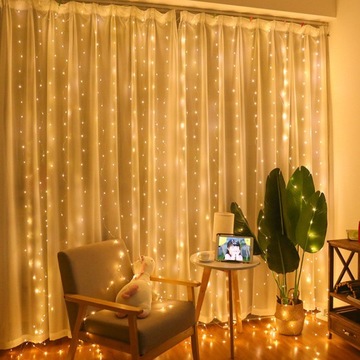 СВЕТОВАЯ ЗАВЕСА 300 LED ТЕПЛАЯ 3x3 USB ЕЛОЧНАЯ ГИРЛЯНД ДИСТАНЦИОННЫЙ