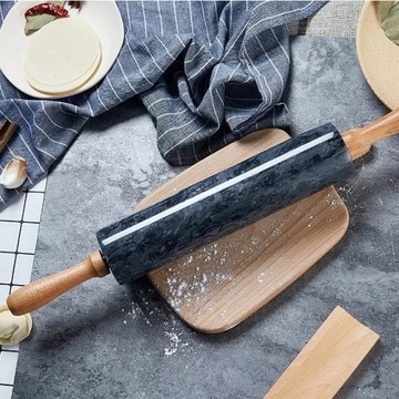 Скалка МРАМОРНАЯ для антипригарного теста, 46 см.