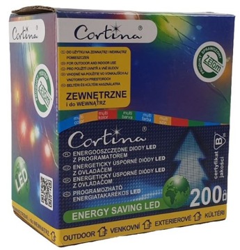 LAMPKI CHOINKOWE DRUCIKI 200LED MULTI Z PROGRAMATOREM NA CHOINKĘ CHOINKA