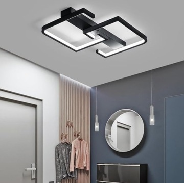 LAMPA LED KWADRAT SUFITOWA PLAFON żyrandol modern LED + PILOT