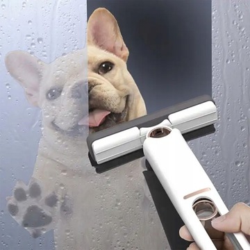 MINI MOP PŁASKI Z WYCISKACZEM DO MYCIA OKIEN PÓŁEK ŚCIĄGACZKA WODY WKŁAD 2x