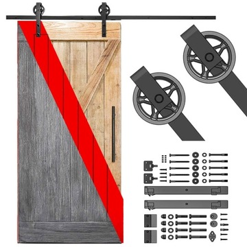 SYSTEM DRZWI PRZESUWNYCH BARN DOOR, LOFT, RETRO 2M