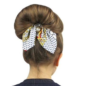 SCRUNCHIE GUMKA DO WŁOSÓW W KROPKI DLA DZIEWCZYNKI