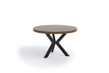 Stół okrągły INDUSTRIAL metalowa noga loft 110 dąb