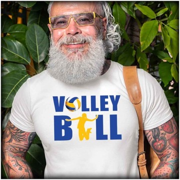 Męski Tshirt Volleyball skok siatkówka sport dziewczyna L