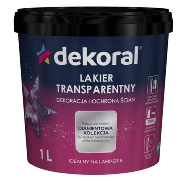 Lakier Akrylowy Satynowy Transparentny 1L Dekoral