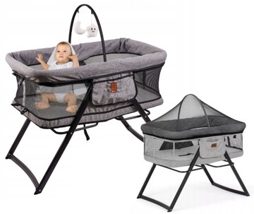 ŁÓŻECZKO TURYSTYCZNE KOJEC SKŁADANE Z MOSKITIERĄ 2w1