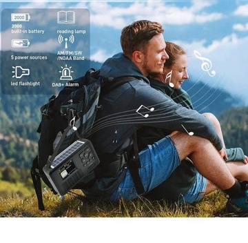 Солнечное кемпинговое радио DAB / FM / BT / USB-фонарик