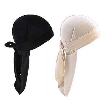 Casual Bandana Durag Czarny + Beżowy