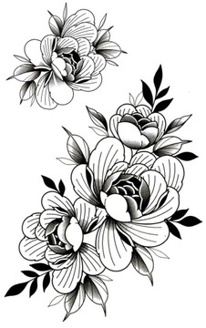Tatuaż tymczasowy damski delikatny kwiaty