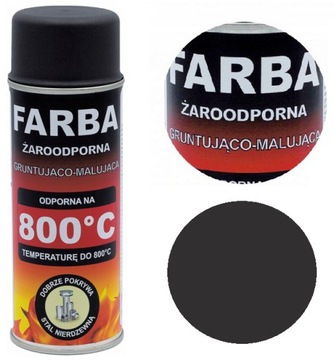 FARBA ŻAROODPORNA W SPRAYU DO GRILLA KOMINKA 400 ML HANSA CZARNY ANTRACYT
