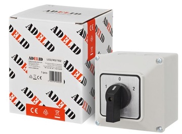 КУЛАЧКОВЫЙ ПЕРЕКЛЮЧАТЕЛЬ 40A 3F 1-0-2 В КОРПУСЕ IP65