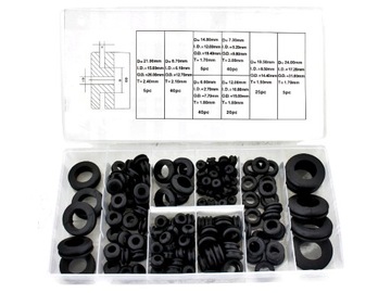 Przelotki gumowe 180szt. Kraft&Dele KD10485