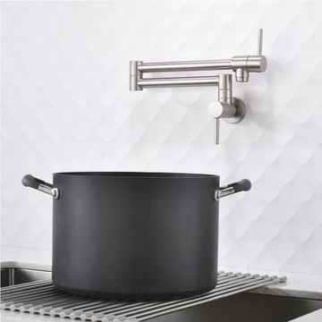 Pot Filler Tap Wall Mounted Foldable Kitchen Faucet Single Cold Single Hole