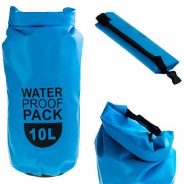 WOREK NA KAJAK WODOODPORNY PACK WODOSZCZELNY 10L TORBA WODOSZCZELNA PLECAK