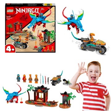 LEGO NINJAGO ŚWIĄTYNIA ZE SMOKIEM NINJA NIEBIESKI SMOK CHRONIĄCY ŚWIĄTYNI