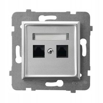 GNIAZDO KOMPUTEROWE RJ45 OSPEL ARIA SREBRO