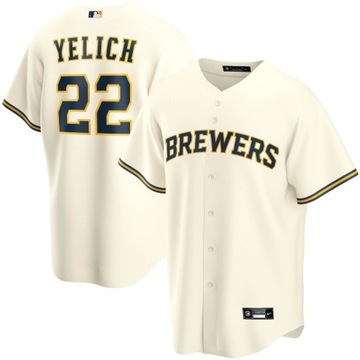 Replika koszulki zawodnika Yelich Cream Milwaukee Brewers, 3XL