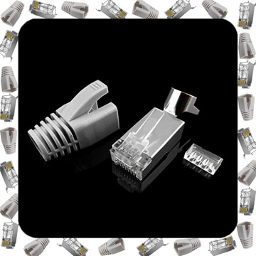 НАБОР ИЗ 10 ШТ. РАЗЪЕМОВ ЭКРАНИРОВАННЫХ FTP STP RJ45 cat 6a 7 УСЛОВИЯ РАЗЪЕМА