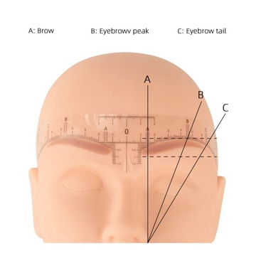 1 шаблон наклейки линейки для бровей в рулоне