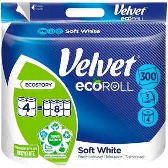 Papier VELVET ECOROLL biały 3w. (4rol.)