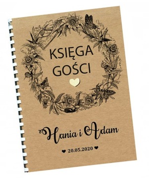 KSIĘGA GOŚCI WESELNYCH eko rustykalna A4 100 stron