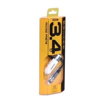 REMAX ładowarka samochodowa 2w1 + USB RCC102 srebr