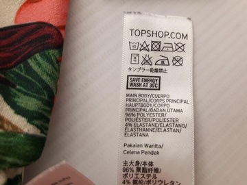 TOPSHOP elastyczny KOMBINEZON na lato KWIATY wygodny _ 36