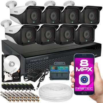 MONITORING FIRMY 8 KAMER ROZDZIELCZOŚĆ 4K 8MP 4TB