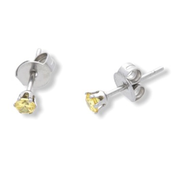 Ewena Серебряные серьги из хирургической стали 3 мм разные цвета Цвет: CZ